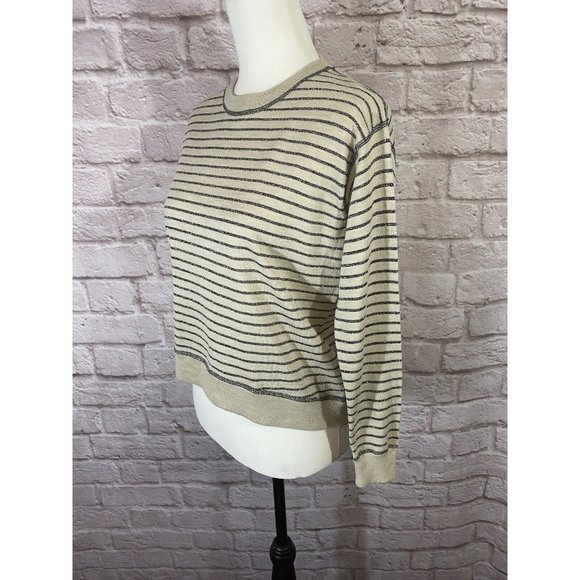 J Crew XS Merino Wool Metallic Striped Long Sleeve Sweater Stretchy Soft 9102 - Picture 3 of 7